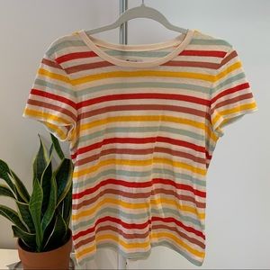 Madewell rainbow striped tee shirt